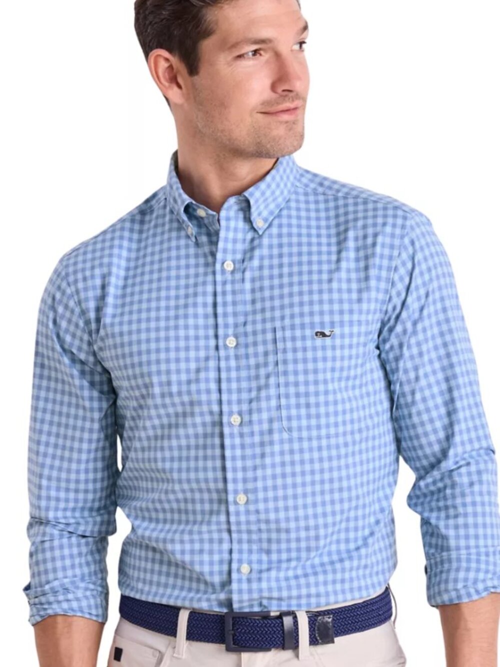 Vineyard Vines Topsail Gingham Featherweight Performance Shirt - L